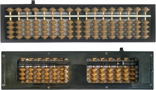 Miniatura 5 de Ábaco Digital Estándar Soroban Profesional de 17 Columnas (25.9 cm) Ábaco Matemático, Herramienta de Cálculo Matemático con Botón de Reinicio