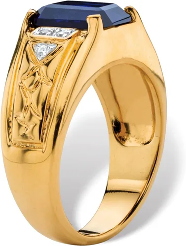 Miniatura 2 de PalmBeach - Anillo para hombre, chapado en oro amarillo, talla 8 a 13