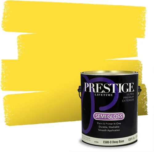 Miniatura 158 de PRESTIGE Pinturas Pintura Exterior e Imprimación En Uno, 1 Galón, Satinado, Pareja Comparable de Benjamin Moore* Amarillo* 320BM-PCM