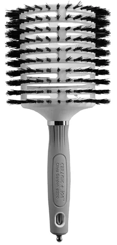 Miniatura 6 de Olivia Garden Cerámica y Ion Turbo Vent 100% cerdas de jabalí cepillo redondo para el pelo