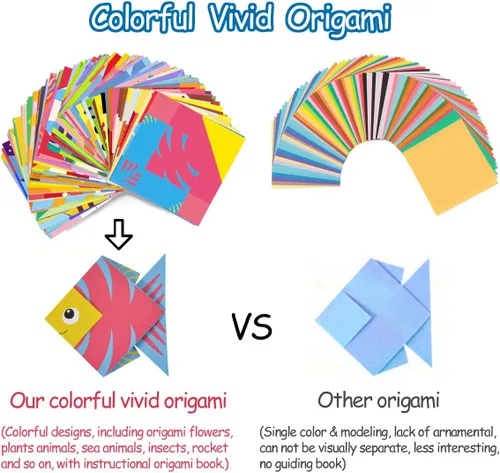 Miniatura 3 de Kit de origami Hapray para niños de 5 a 8 años, con libro guía, 98 hojas de papel con 47 patrones, proyectos de arte y manualidades DIY, regalo