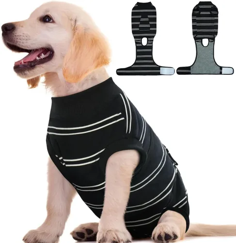 Miniatura 37 de Kuoser - Traje de recuperación para cirugía de perro, traje de recuperación suave y transpirable para perros, para esterilización femenina