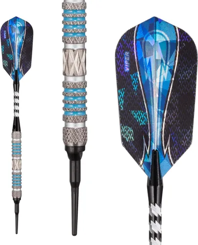 Miniatura 11 de Viper Astro - Juego de dardos de punta suave de 80% tungsteno con estuche anillos azules