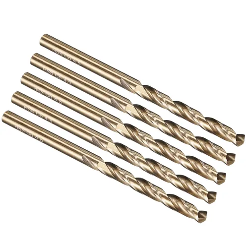 Miniatura 129 de PATIKIL Broca Jobber de 0.039 in, vástago recto M35 cobalto 5% acero de alta velocidad 135° acabado dorado para metal duro de acero inoxidable - 2