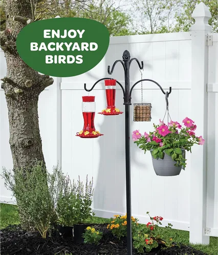 Miniatura 7 de Comedero para colibríes de 10 onzas, paquete de 2, comederos de vidrio para colibríes para exteriores, con protector de hormigas integrado, percha