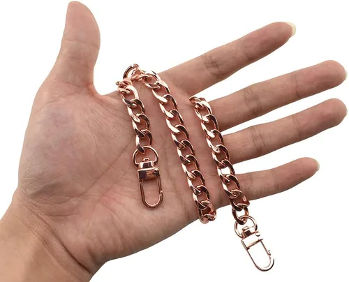 Miniatura 20 de HAHIYO Correa metálica de cadena para bolso de 43.3' de oro para bolso cruzado, bandolera y bolso de mano, cómoda y plana de 0.4' de ancho, extra