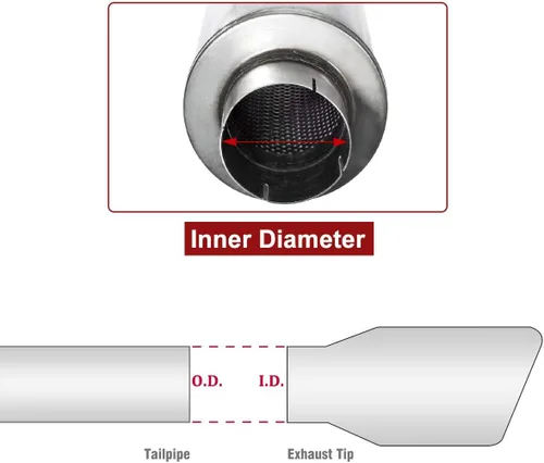 Miniatura 3 de Upower Silenciador de Escape Diésel con Entrada de 4", Cuerpo de 7" x 24", Longitud Total de 30" XS2772 - Silenciador Resonador de Acero Inoxidable