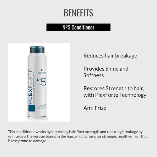 Miniatura 3 de Lendan - Acondicionador Capilar - Acondicionador Nº5 - 10.1 fl oz - Con Tecnología Plexforte - Reduce la Rotura del Cabello - Restaura la Fuerza