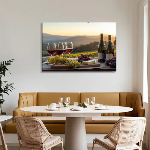 Miniatura 4 de Lienzo decorativo para pared, decoración de cocina, pintura de queso con uvas, obra de arte moderna, paisaje, fotografía, pintura para comedor, Art-1