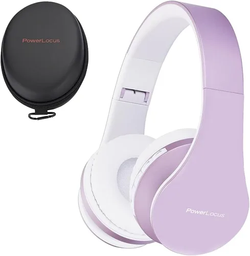 Miniatura 17 de PowerLocus - Audífonos inalámbricos Bluetooth para usar sobre las orejas, estéreo, plegables, con cable y micrófono incorporado para iPhone