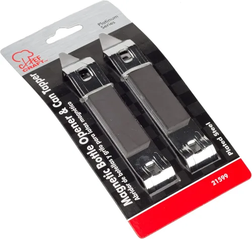 Miniatura 2 de Chef Craft Select - Abridor de botellas chapado en hierro con imán, paquete de 2, 1, color gris