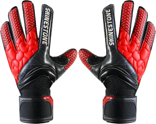 Pro-Level - Guantes de portero de fútbol con protectores de dedos profesionales y palmas de látex premium de 0.157 pulgadas, agarre y protección