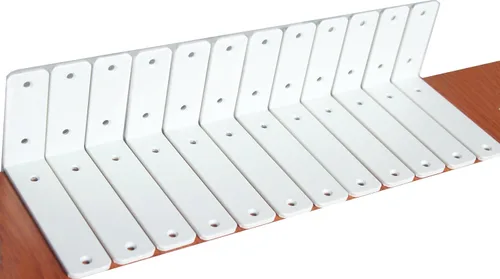 Paquete de 12 soportes de hierro en L, blanco, 6 pulgadas de largo x 4 pulgadas de alto x 1.5 pulgadas de ancho, 13/64 pulgadas de grosor, para