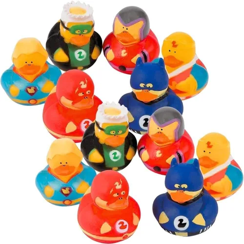 12 superhéroes de goma de Fun Express para recuerdos de fiestas (discontinuados por el fabricante), talla única , Multicolor