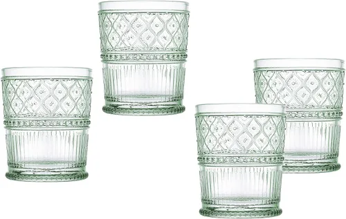 Godinger Vasos de whisky antiguos, vasos para beber, decoración vintage, vasos de vidrio, vasos de agua, copas de cóctel, colección Claro, 12 onzas,