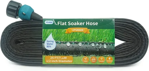 Miniatura 10 de Hlinker Manguera de remojo plana de 15 pies para camas de jardín, manguera de riego por goteo constante enlazable de 15 pies y 1/2 pulgadas, ahorra