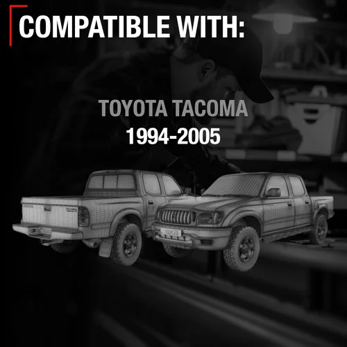 Miniatura 4 de Reemplazo del conjunto de la manija del portón trasero – Compatible con Toyota Tacoma 1995-2004 – Ensamblaje de pestillo de portón trasero, negro