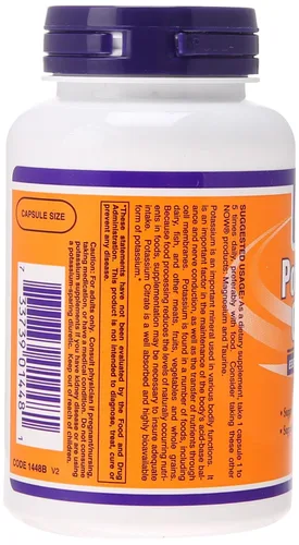 Miniatura 4 de NOW Citrato de Potasio 99 mg,180 Cápsulas