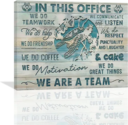 Miniatura 11 de At In This Office - Arte de pared inspirador para oficina, citas motivacionales, imágenes, lienzo, arte de pared con texto en inglés, We Are A Team