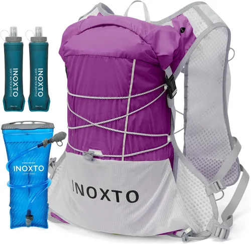 Miniatura 10 de IX INOXTO Running Vest Hydration Backpack, Lightweight Running Backpack Hydration Pack with 1.6L Water Bladder Daypack for Trail Running Hiking