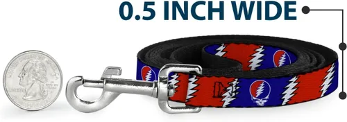 Miniatura 4 de BUCKLE-DOWN "robar su cara con Lightning Bolt Repeat" de PET Leash, 4 'x 1", color rojo/blanco/azul