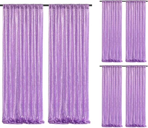 Miniatura 89 de Cortinas de fondo de lentejuelas rosas de 2 piezas, 2 pies x 8 pies, fondo de fotografía, cortina para fiestas con purpurina, fondo de boda, tela