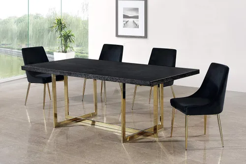 Miniatura 2 de Meridian Furniture Karina Collection Modern - Silla de comedor tapizada de terciopelo contemporánea con patas de metal resistentes, juego de 2, 19.5