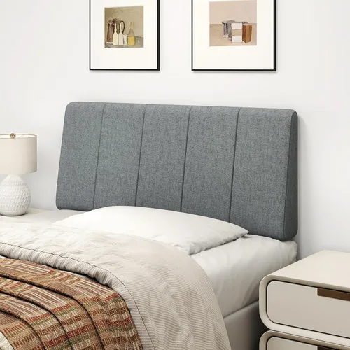 Miniatura 10 de Cabecero Tamaño Queen Solamente - Sin Ensamblaje, Cabecero Tapizado Tamaño Queen Tela de Lino Estilo Moderno Cabeceros para Cama Ajustable Negro