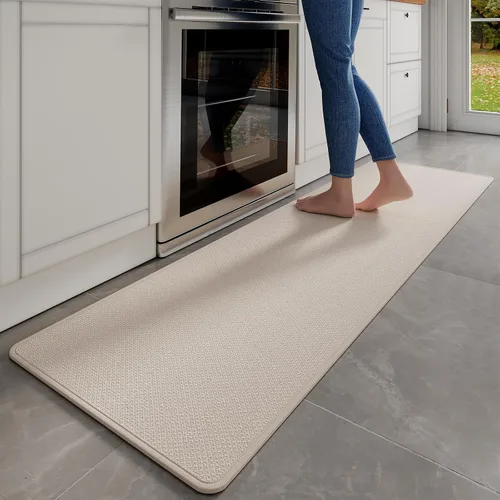 Miniatura 69 de YDKGL Tapetes de cocina para piso, alfombras de cocina súper absorbentes, antideslizantes, lavables, de lino sintético suave trenzado, alfombra
