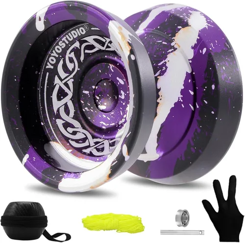 YOYOSTUDIO F25 Trick Yoyo Profesional Sensible para Niños 8-12, Yoyo No Sensible para Truco de Dedo, Yoyo Pro con Kit de Accesorios de Yoyos, 10