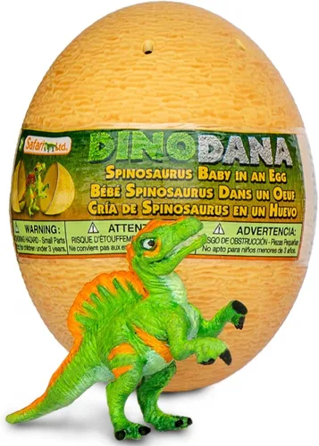 Safari Ltd. Dino Dana Baby Spinosaurus in Egg Figurine - Huevo de dinosaurio de 4.5 pulgadas, juguete educativo para niños, niñas y niños a partir
