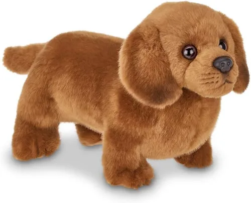 Miniatura 7 de Bearington Harley Dachshund - Animal de peluche realista de 13 pulgadas para perro, peluche suave para cachorros, lindo y abrazable cachorro