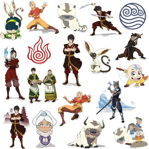 Miniatura 4 de Avatar The Last Airbender - Paquete variado de 50 calcomanías de vinilo grandes de lujo, para laptop, botella de agua, álbumes de recortes, tableta