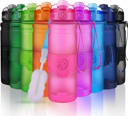 Miniatura 12 de Botella de agua deportiva Zorri, 400/500/700ml/1L, sin BPA, a prueba de fugas, ligera, botellas Tritan para exteriores, camping, ciclismo, fitness