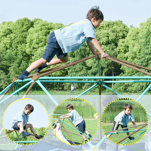 Miniatura 2 de Merax - Cúpula de escalada de 13 pies con hamaca, centro de juegos geométrico para exteriores para niños de 3 a 10 años, soporta 1000 libras
