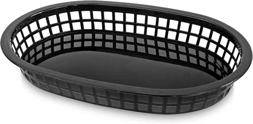 Miniatura 2 de New Star Foodservice 44041 - Cestas de comida rápida, 10.5 x 7 pulgadas, juego de 12, color negro