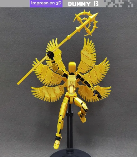 Miniatura 2 de apcute (Montaje Completado) Figura de Acción T13 Impresa en 3D, Muñeco Móvil Multi-Articulado de 5.5 Pulgadas Dummy 13 Juguete, Figura de Acción Oro