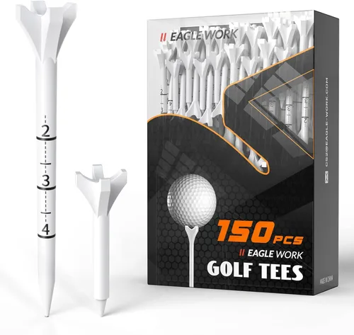 Miniatura 9 de Camisetas de golf de plástico, paquete de 150 (130 camisetas de conductor + 20 camisetas de hierro/híbridas), baja fricción y resistencia, diseño