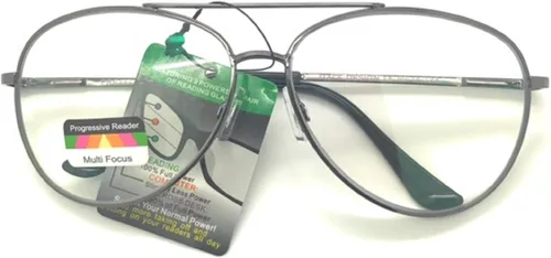 Miniatura 4 de Multi 3 Power Focus progresivo Aviator gafas de lectura ninguna línea clara lente piloto