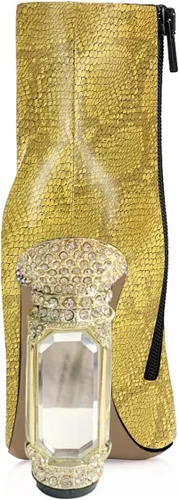 Miniatura 135 de FSJ Botas de tacón alto con punta puntiaguda para mujer, con tacón alto, con cremallera lateral brillante, estilo casual, para uso diario, zapatos