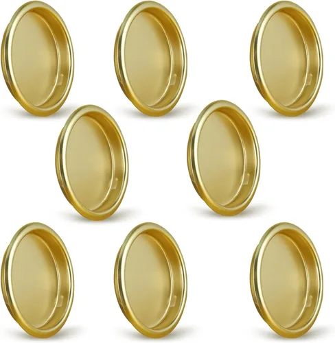 Miniatura 19 de HOMOTEK Paquete de 4 tiradores de dedo para armario, manijas deslizantes redondas de 2-1/16", tiradores de gabinete empotrados bypass, puerta