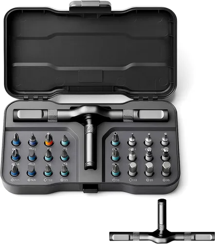 Juego de destornilladores magnéticos 24 en 1, juego de destornilladores de trinquete con mango de trinquete desmontable, kit de herramientas de