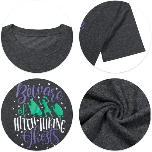 Miniatura 5 de Beware of Hitch - Camiseta de manga corta para mujer, diseño de fantasma, para Halloween