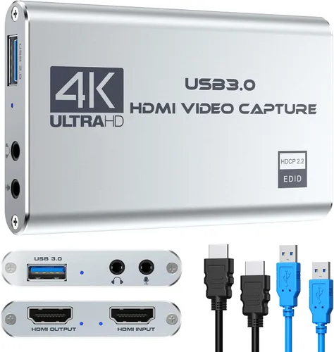 Miniatura 8 de Tarjeta de captura Nintendo Switch, tarjeta de captura de video HDMI 4K, 1080P 60FPS, tarjeta de captura HDMI a USB 3.0 para trabajo de transmisión