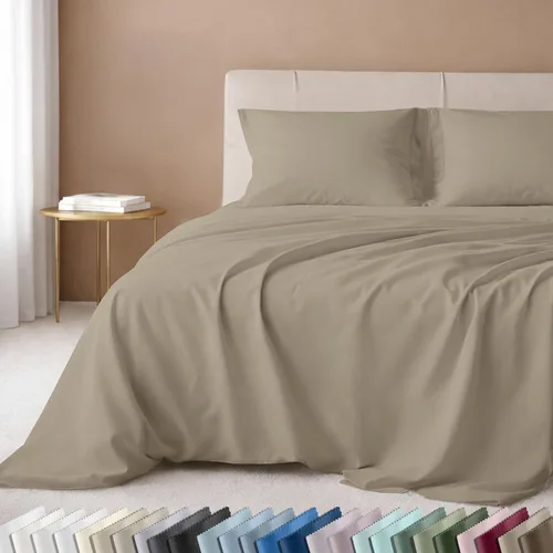 Miniatura 14 de California Design Den Juego de sábanas de lujo tamaño King - 100% algodón, 600 número de hilos, sábanas King de bolsillo profundo, ropa de cama