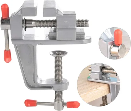Miniatura 7 de Mini tornillo de banco de mesa, Mini abrazadera de mesa de joyero, Mini abrazadera de mesa Vice de banco pequeño, Soporte de banco de trabajo