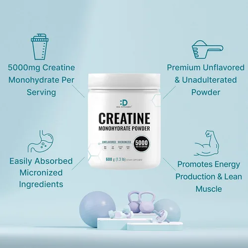 Miniatura 4 de Polvo de Monohidrato de Creatina Instantánea, 5g Por Porción – 120 Porciones Micronizado, Sin Sabor, Fórmula de Absorción Rápida Apoya