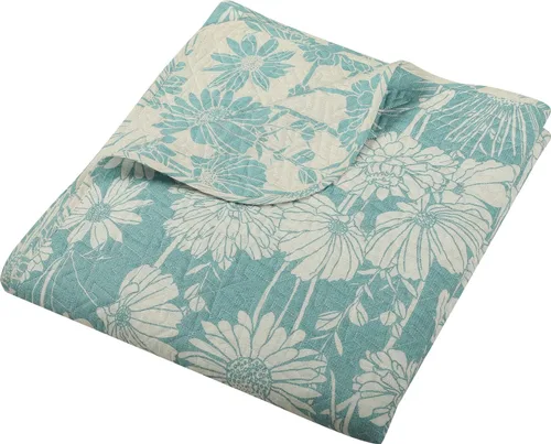 Miniatura 7 de Grand Avenue Juego de edredón floral tamaño Queen, 3 piezas, estampado de microfibra doble pinsonic, colchas y colchas Azul