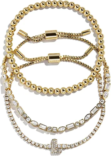 Miniatura 18 de BaubleBar Juego de pulsera Pisa para mujer, tres pulseras de cuentas chapadas en oro, joyería de moda, regalo de moda