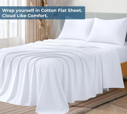 Miniatura 26 de Royale Linens Sábana encimera de tamaño individual XL 100% Algodón Orgánico – Super suave – Sábanas superiores de percal – Sábana encimera